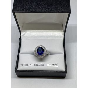 Tiara .925 Sterling Silver Cubic Zirconia SRZ2821S Halo Ring MSRP $135 NM179